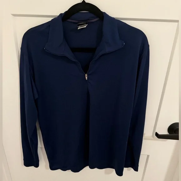 Patagonia Capilene Men’s Medium Quarter Zip Base Layer Pullover Navy USA Made - Picture 1 of 3